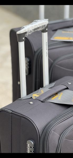 Комплект (S, M, L) Чемоданов дорожный тканевый Wings, плотная ткань Wings 1706-4 (grey) All фото
