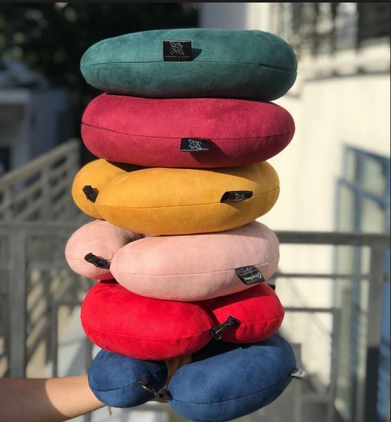 Подушка для путешествий Coverbag подголовник эффект памяти Pillow Cov. Burgundy D02 фото